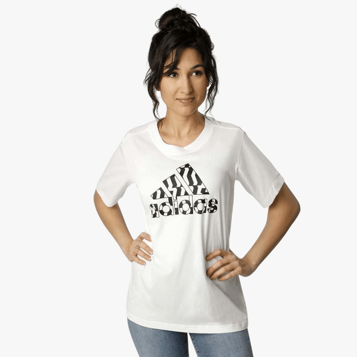 Adidas Womens Zebra Short Sleeve Tee White | Adidas