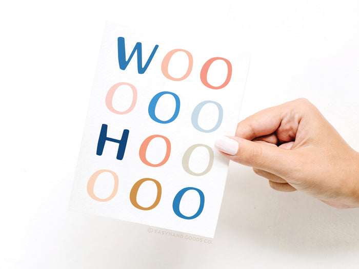 WooHoo Typography Greeting Card - Onderkast Studio