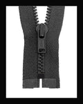 Information related to zippers, thread, and sewing.