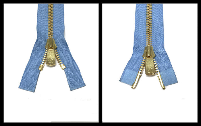 Information related to zippers, thread, and sewing.