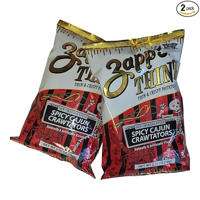 NolaCajun Zapp's Thinz Spicy Cajun Crawtators Louisiana Cajun Chips New Orleans